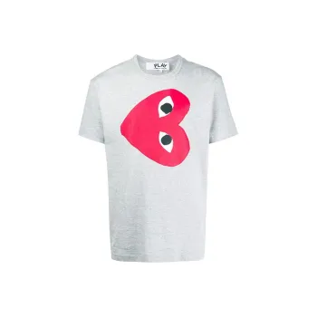 CDG Play T Shirts Men Gray