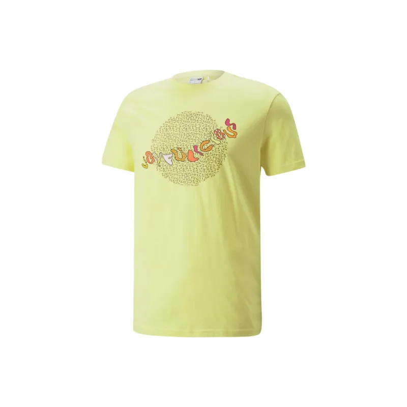 PUMA Britto T Shirts Unisex Yellow-0