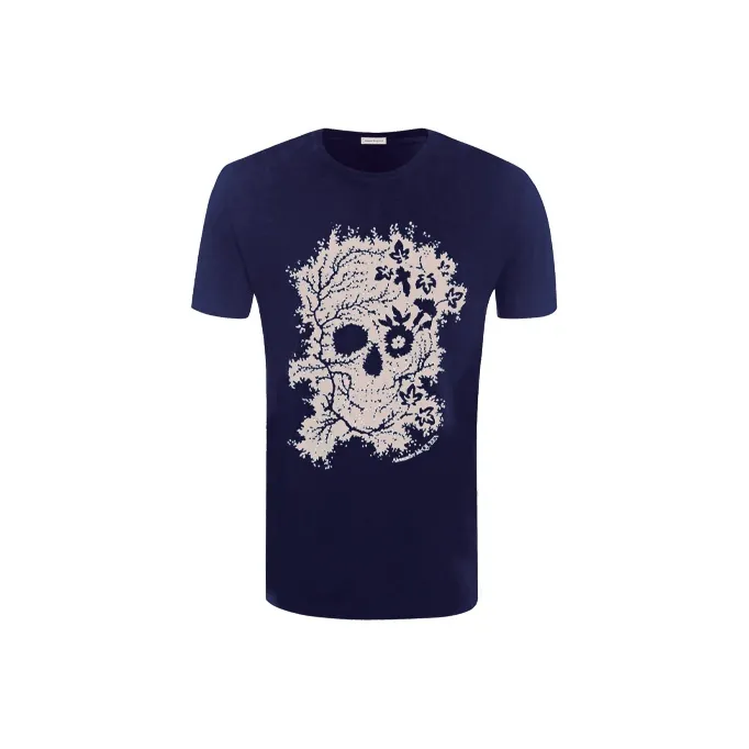 Alexander McQueen T Shirts Men Ink Blue-0