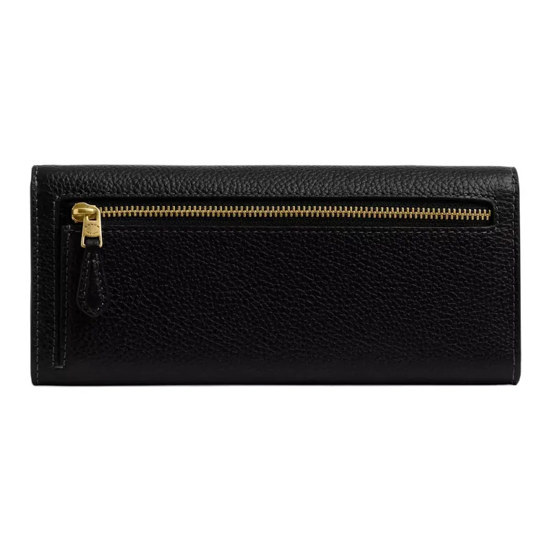COACH Mira Leather Wallet Trumpets Women's Black-1