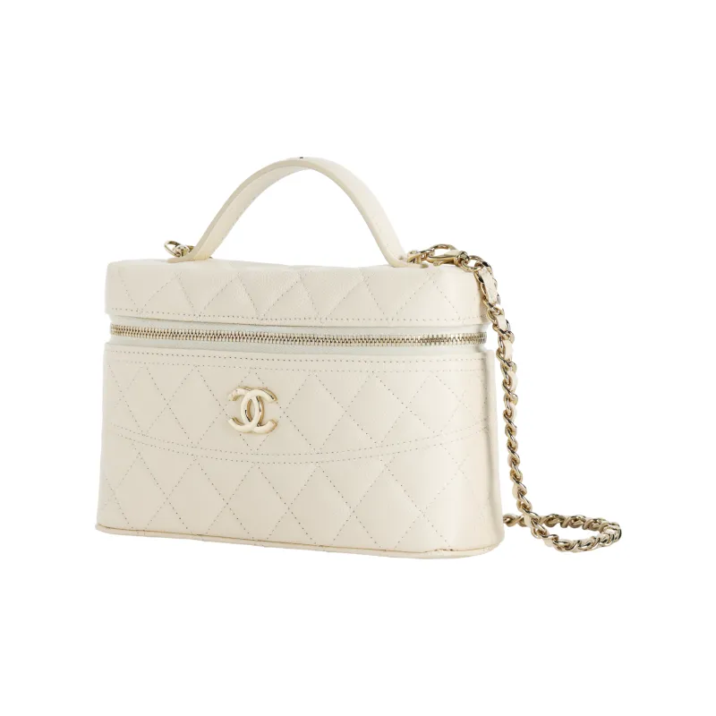 CHANEL Leather Shoulder Bag, Crossbody Bag, Handbag Women's Beige-1