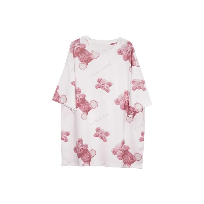 FRLMK Straight Elbow-Length Sleeved T-Shirt Unisex White-0