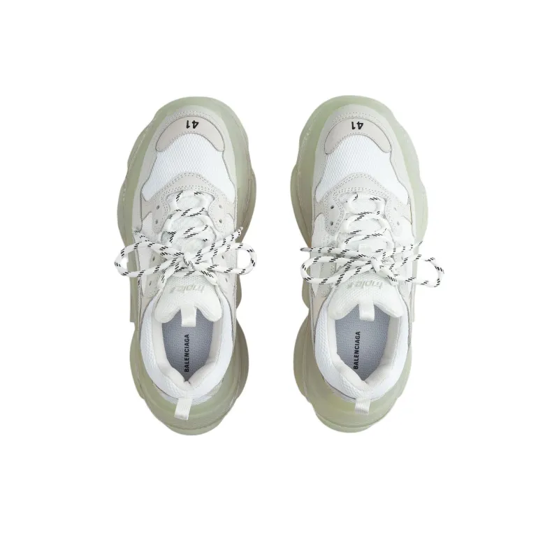 Balenciaga Triple S Clear Sole Low Top Chunky Sneakers Men's Green-5