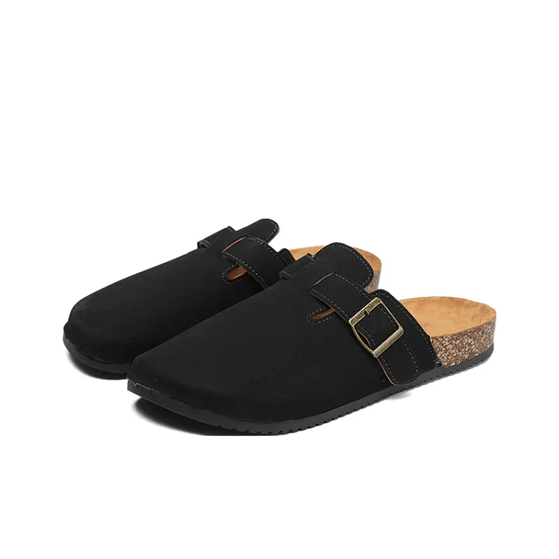 OUGLEMEN Cork Sole Slip Resistant Quiet Closed Toe Slippers Unisex Box Included-13