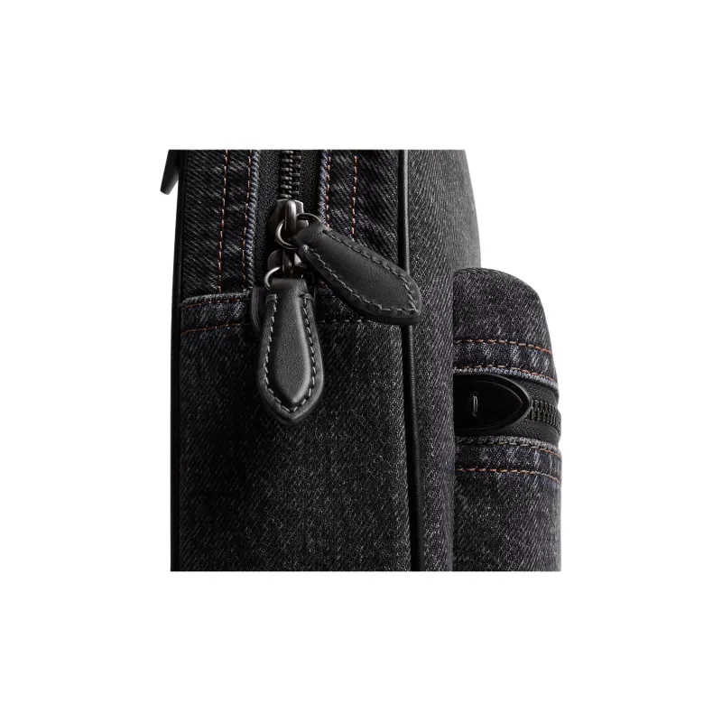 COACH Denim Sling Bag Tubas Men's Black-3