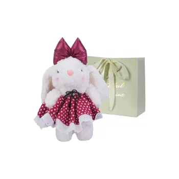 JIANGLIDA Plush Backpack Regular Women's Red Polka Dot Bunny/Black Polka Dot Bunny/Strawberry Bunny