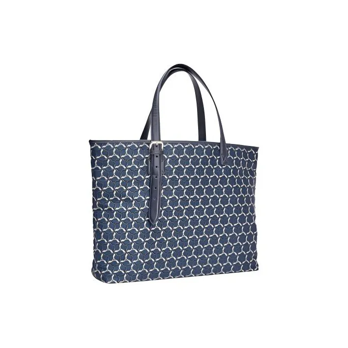LI-NING 1990 Cow Leather Tote Bag Shopping Bag Shoulder Bag Handbag Regular Women's Blue-0