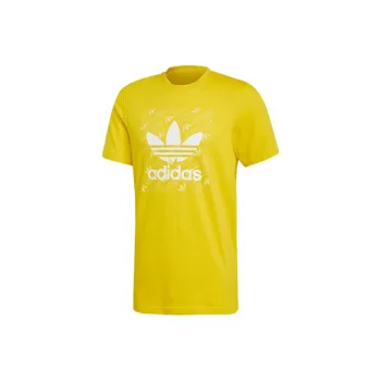 Adidas Originals MONOGRAM SQUARE Retro T Shirts Men Yellow