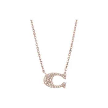 COACH Metal, Rose Gold, Brass Plated Necklaces Women's Gold
