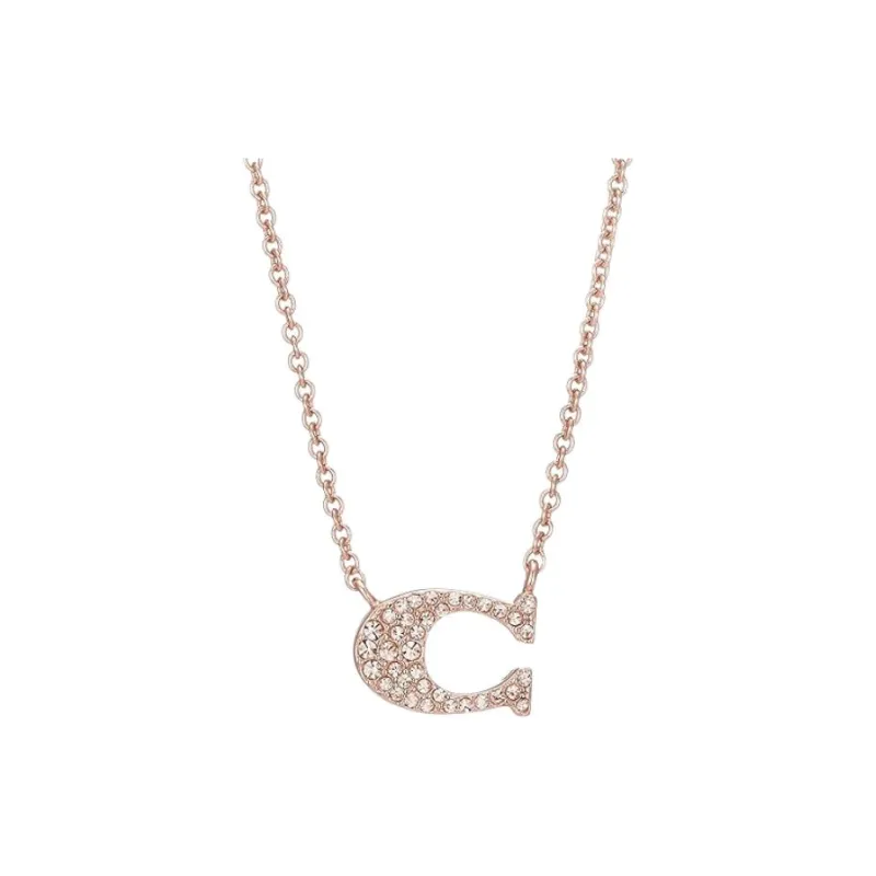COACH Metal, Rose Gold, Brass Plated Necklaces Women's Gold-0