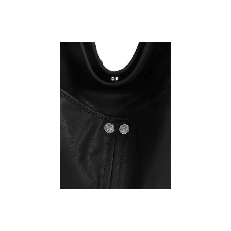 Kikawa Card Synthetic Leather Shoulder Bag Medium Size Women's Black-6