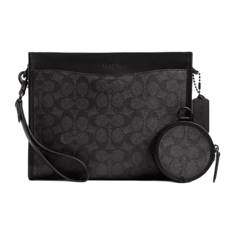 COACH Hitch Canvas Crossbody Bag, Shoulder Bag Medium Size Men's Charcoal-0