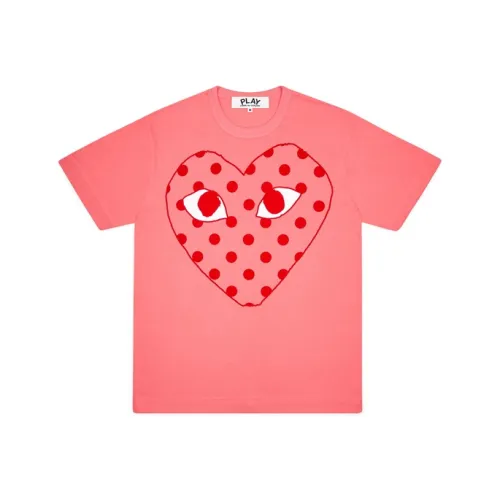 Comme Des Garcons Play Pastelle Polka Dot Red Heart T shirt