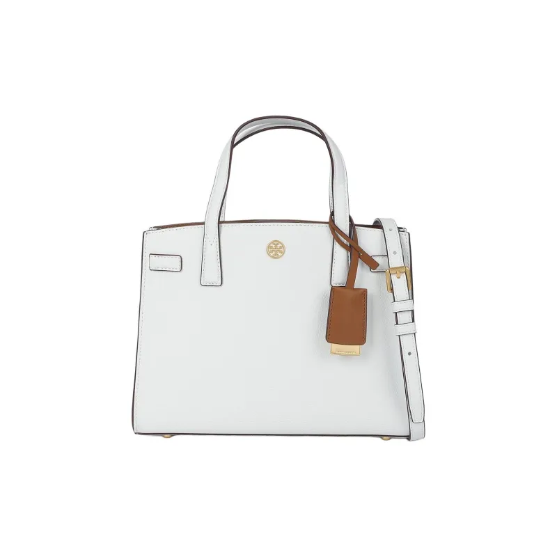 TORY BURCH Walker Leather Briefcase, Shoulder Bag, Crossbody Bag, Handbag Trumpets Women's White-0