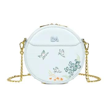 DAPHNE PU Small Round Bag Shoulder Bag Regular Women's Blue/White