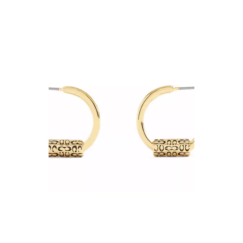 COACH Brass Plated Earrings Women's Gold-2