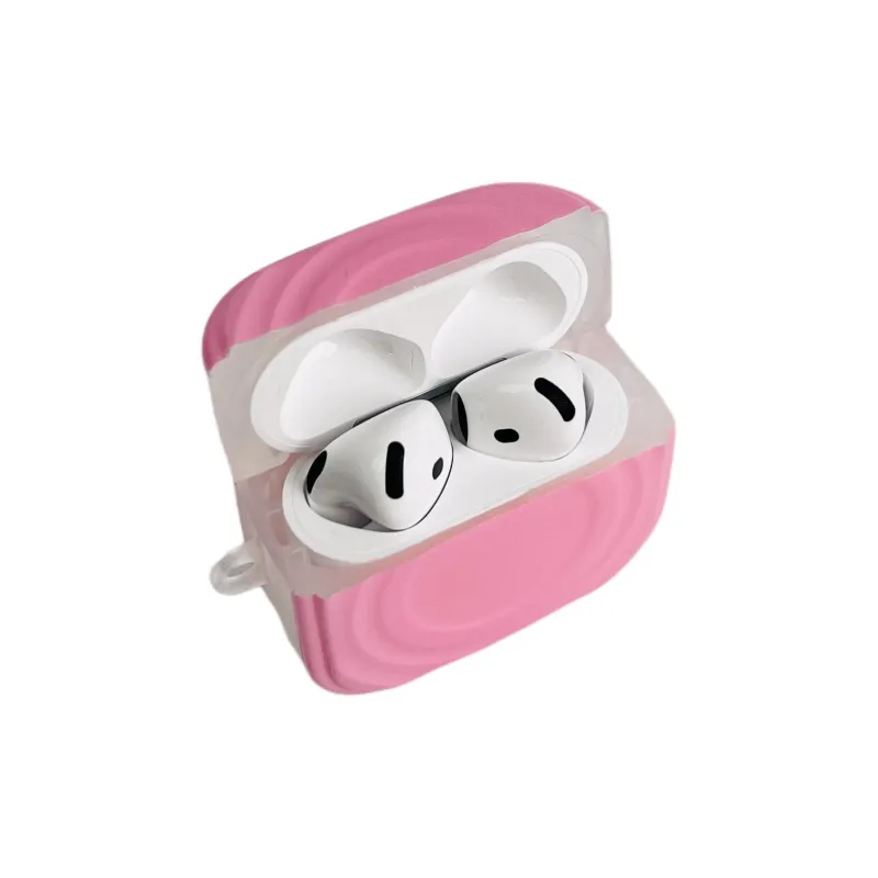 Wei Xin Compatibility With Apple AirPods 4/2/3/AirPods Pro/Pro 2 TPU Solid Color Ripple Pattern Headphone Cases-6