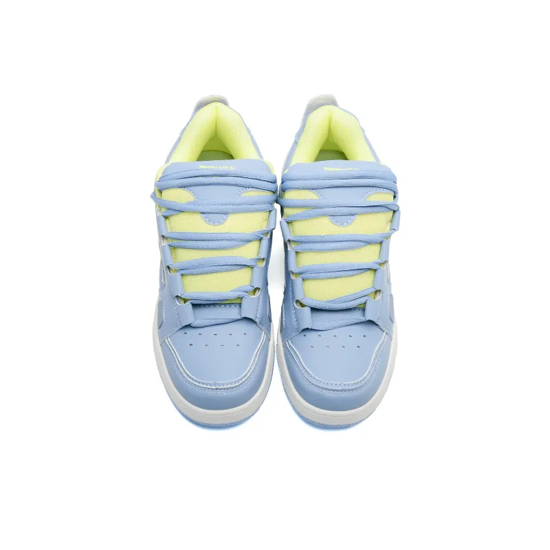 KAAVER OTTO Cushioned Wear Resistant Lightweight Breathable Skateboard Shoes Unisex Blue Yellow-5