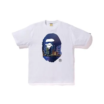 A BATHING APE Ape Head Series HongKong 13th Anniversary Big Ape Head Tee T Shirt Unisex White