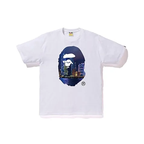 A BATHING APE Head Series HongKong 13th Anniversary Big Ape Head Tee T Shirt Unisex White-0