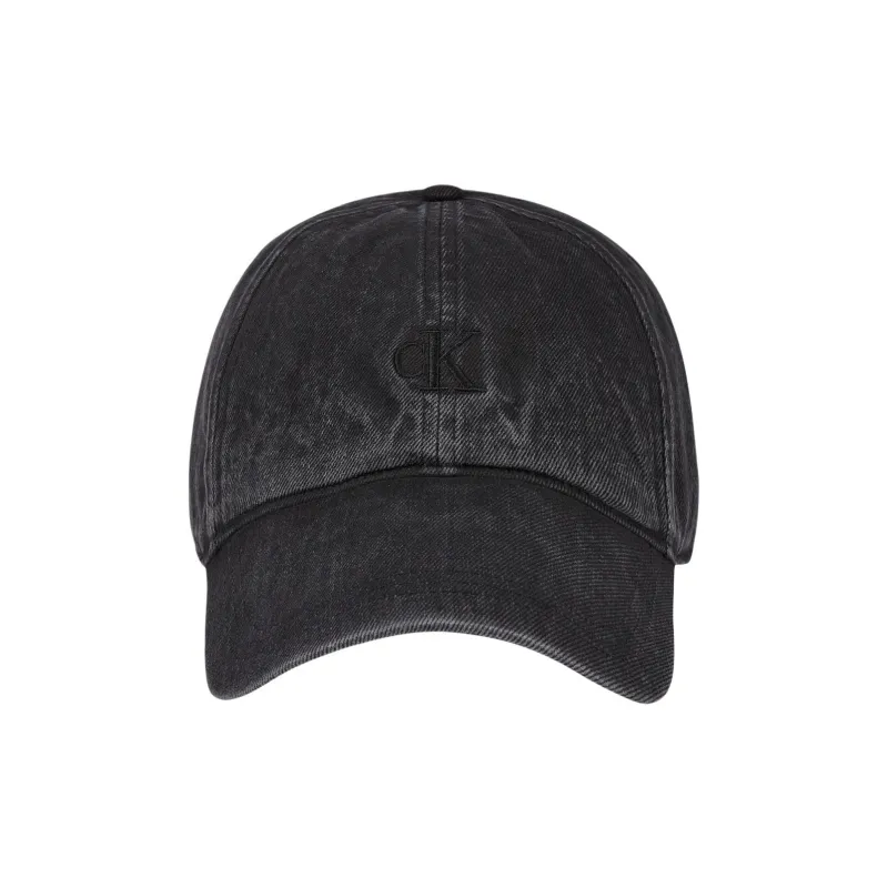 CALVIN KLEIN Cotton Denim Baseball Caps Men's Black-1