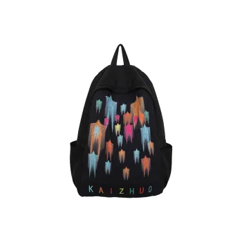 Travel Nylon Backpack Regular Unisex Black/White/Pink