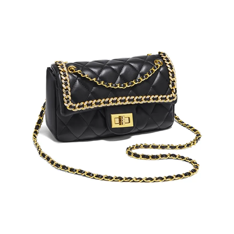 Safiya Synthetic Leather Shoulder Bag, Crossbody Bag Regular Women's Ecru/Black-7
