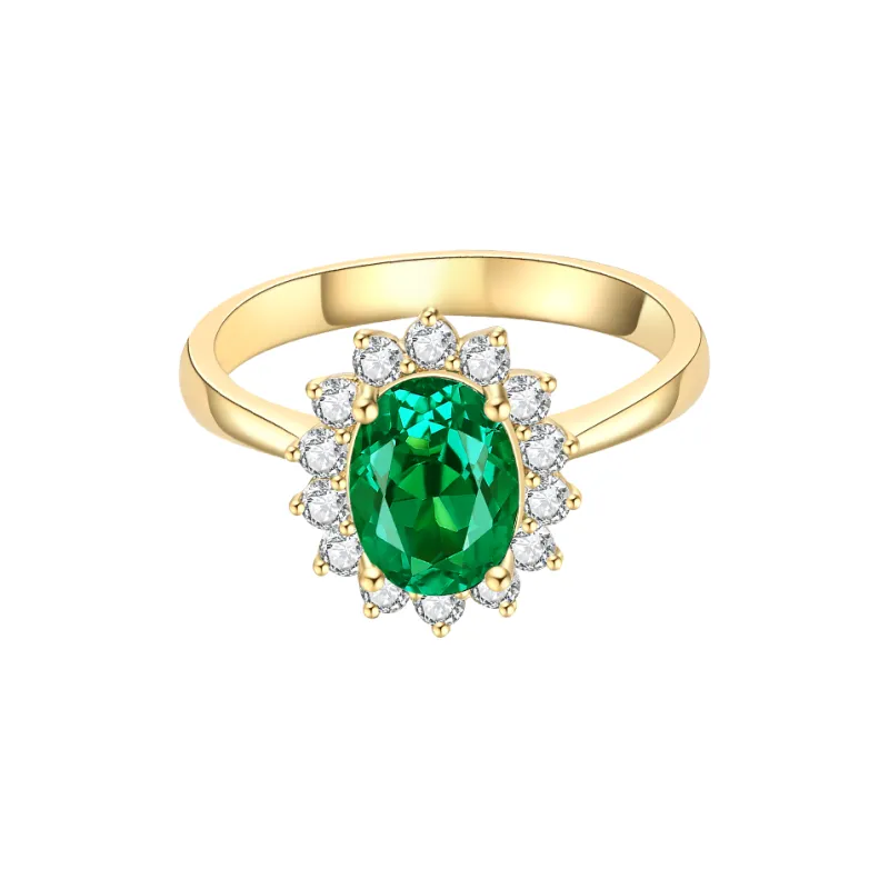 Syrup 18K Gold Cultivated Emerald Rings Unisex-0