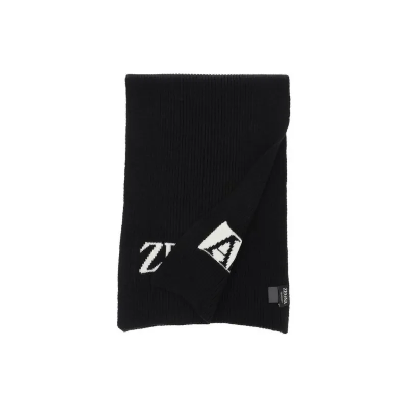 Zzegna Logo Intarsia Scarf-2