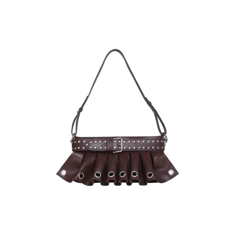 Kikawa Card Synthetic Leather Shoulder Bag, Crossbody Bag Medium Size Women's Black/Grape Purple-9