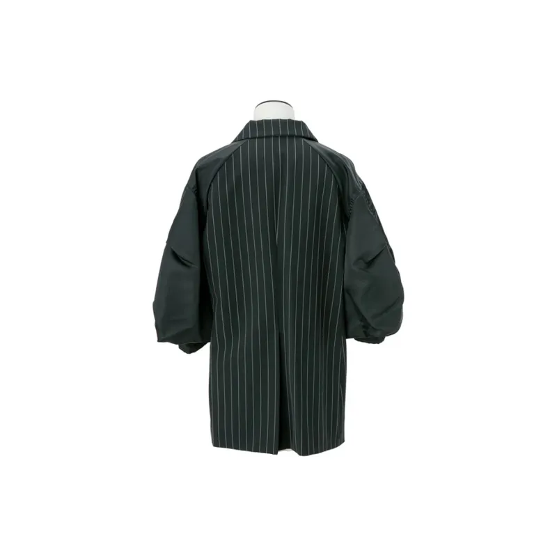Sacai Wool Silk Suiting Nylon Twill Jacket 'Black Stripe'-1