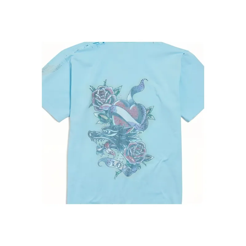 Balenciaga Regular T Shirt Women's Light Blue Regular Fit-3