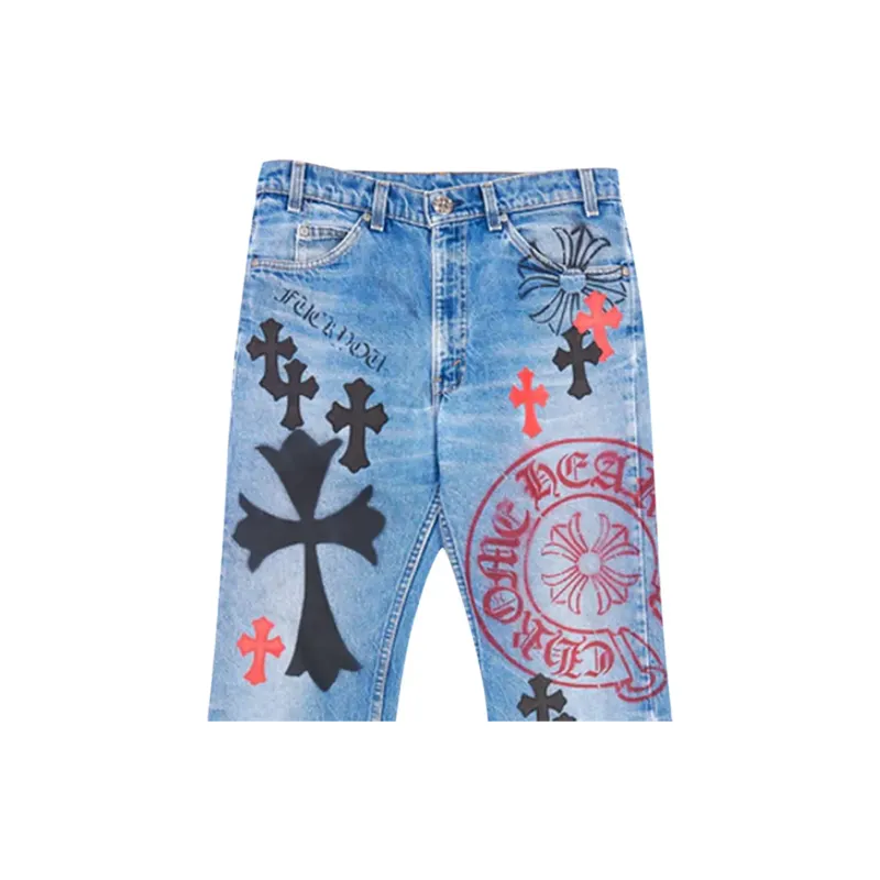 Chrome Hearts Vintage Levi's Stencil Cross Patch Denim-2