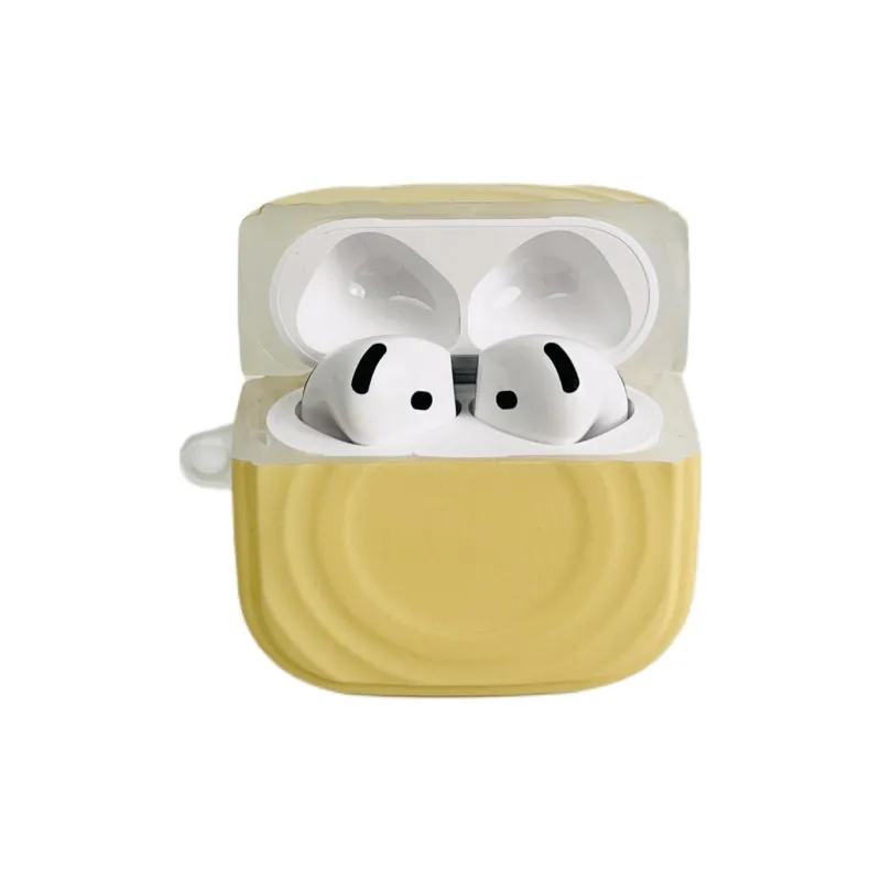 Wei Xin Compatibility With Apple AirPods 4/2/3/AirPods Pro/Pro 2 TPU Solid Color Ripple Pattern Headphone Cases-9