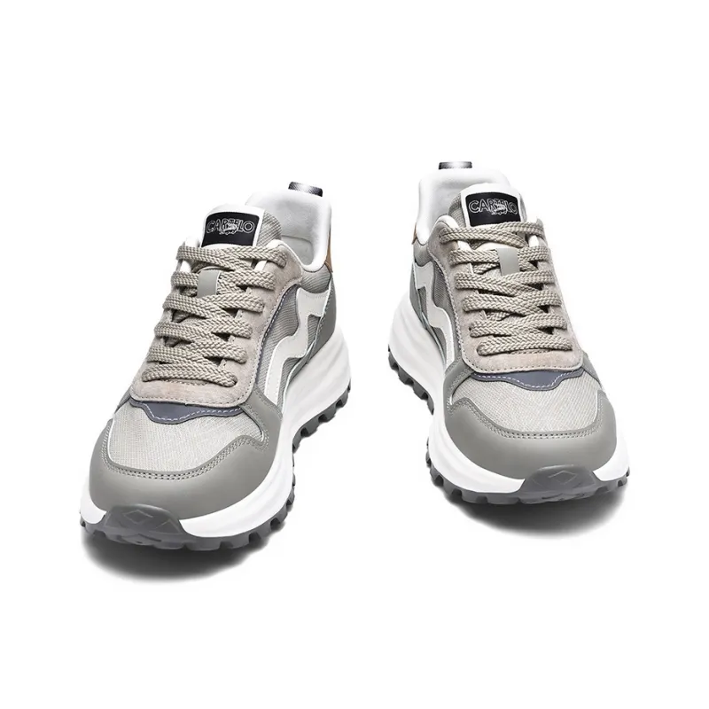 CARTELO Cushioning Anti Slip Wear Resistant Breathable Height Increasing Low Top Casual Shoes Men's Pea Green-3