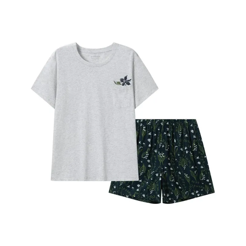 Shuya Pajama Set Women's Light Heather Gray-0