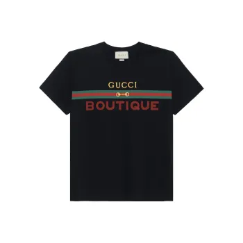 GUCCI Boutique Print Cotton T shirt