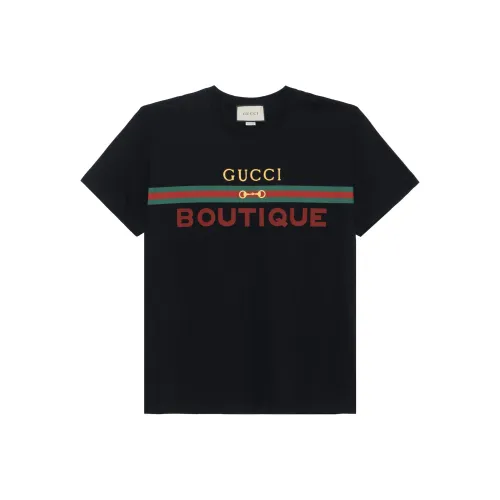 GUCCI Boutique Print Cotton T shirt