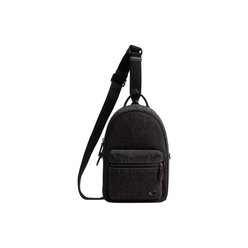 COACH Denim Sling Bag Tubas Men's Black-0