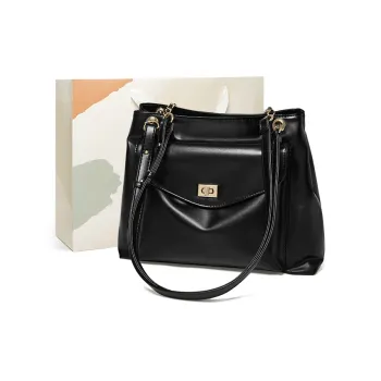 15 MINS Synthetic Leather Tote Crossbody Bag Shoulder Bag Regular Women's Black