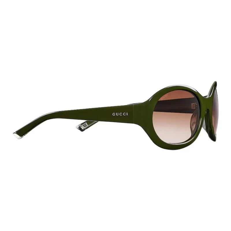 GUCCI Metal Enamel Acetate Round Sunglasses Women's Green-1
