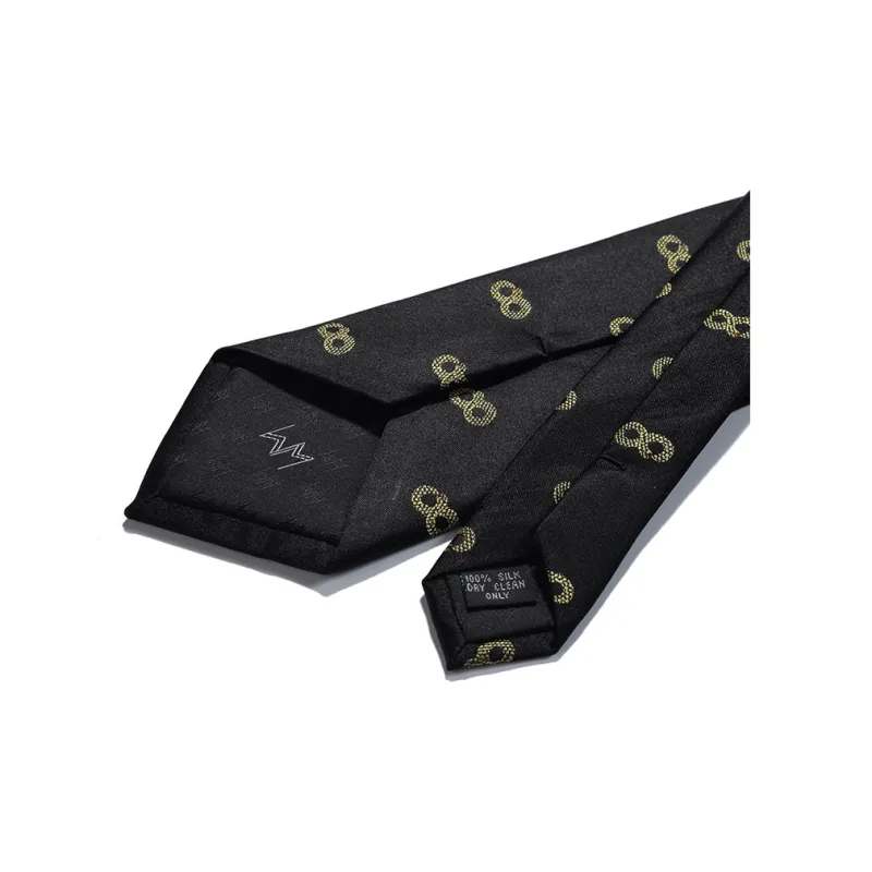 WILLIAM MILTON Mulberry Silk Ties Men's Black Gold With High End Business Formal Accessories Gift Box Set-2