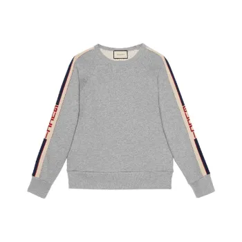 GUCCI Cotton Sweatshirt With GUCCI Stripe