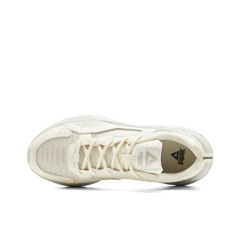 PEAK Anti Slip And Wear Resistant Lightweight Low Top Casual Shoes Women's White Gray-3