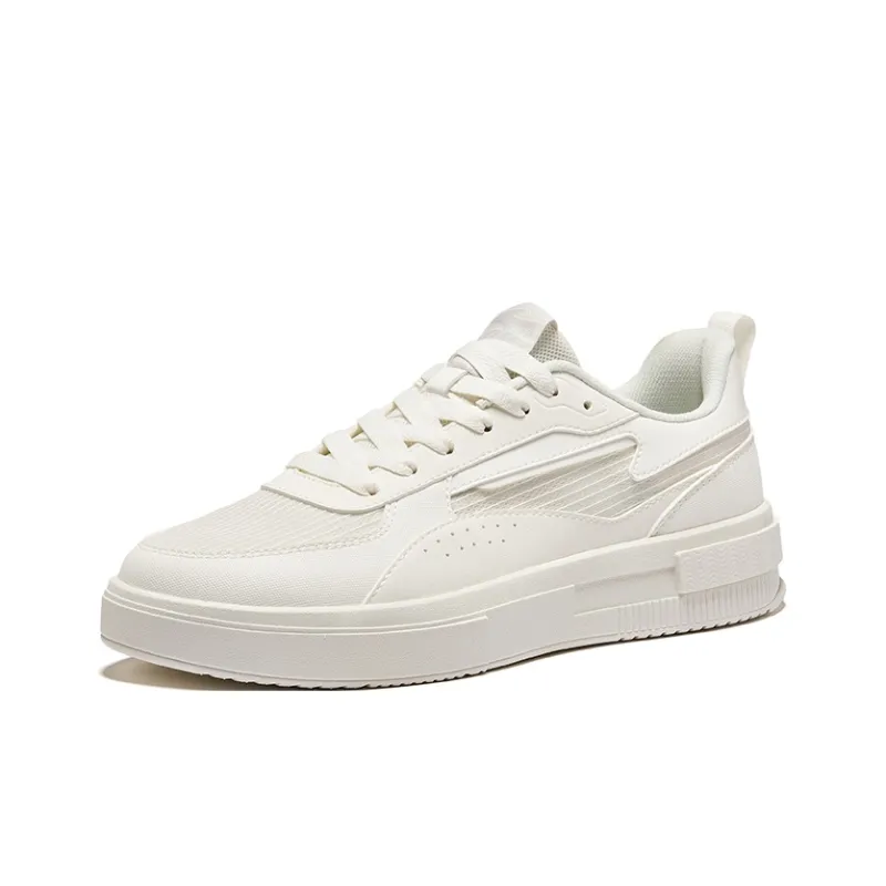 Erke Anti Slip Wear Resistant Low Top Skateboard Shoes Men's Microcrystal White-2
