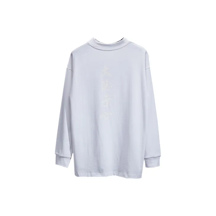 RICKYOUNG Straight Long-Sleeved T-Shirt Unisex White-0