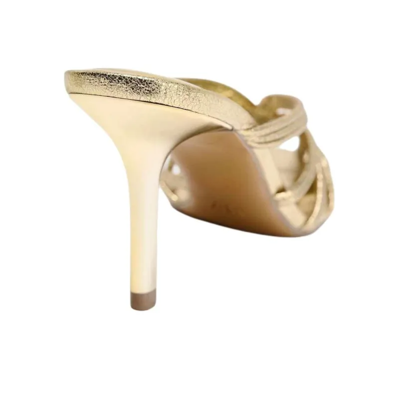 ZARA Wrap toe Slippers Women's Gold-4