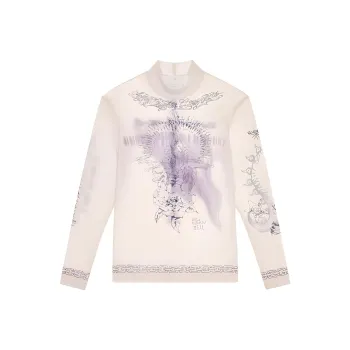 Givenchy Second Skin Effect Printed Mesh L/S T shirt