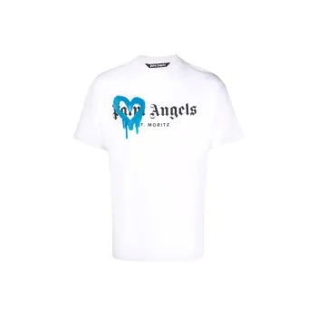 PALM ANGELS St Moritz Heart Sprayed Logo T shirt