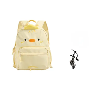 Yalu Nylon Fabric Backpack Regular Unisex Black/Yellow